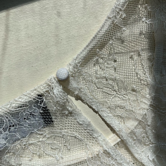 THE KOOPLES | Lace and Fringe Silk Top | MEDIUM - Picture 8 of 9